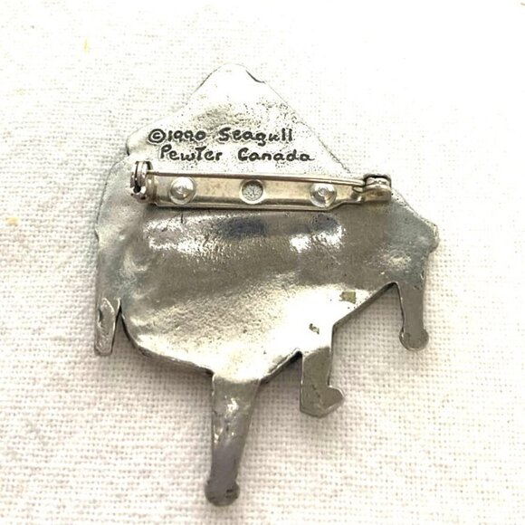 Seagull Pewter Canada Grand Piano Brooch Pin Musical Instrument 1990 - Picture 2 of 3